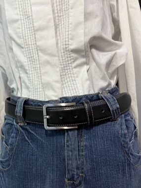 Unbranded Leather Belt Sz 40 Black